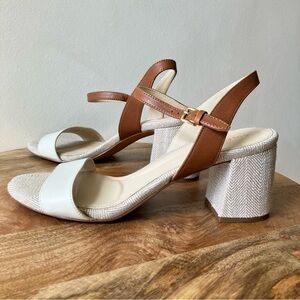 Cole Haan | Josie Two Tone Leather Strappy Block Heeled Sandal